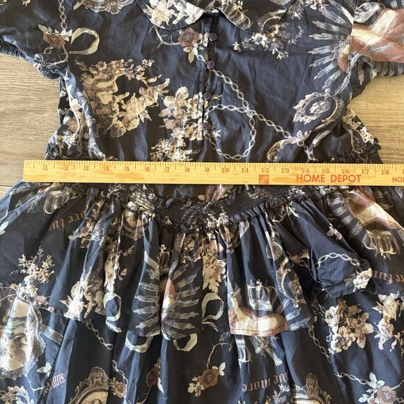 Urban Outfitters Dress Women XS Kimchi Blue Maria Collar Sheer Ruffle Whimsigoth - Picture 4 of 11